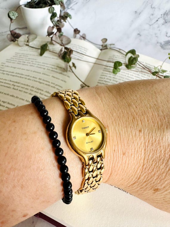Vintage Tissot Stylist Swiss Ladies Gold & Diamond Watch – E240
