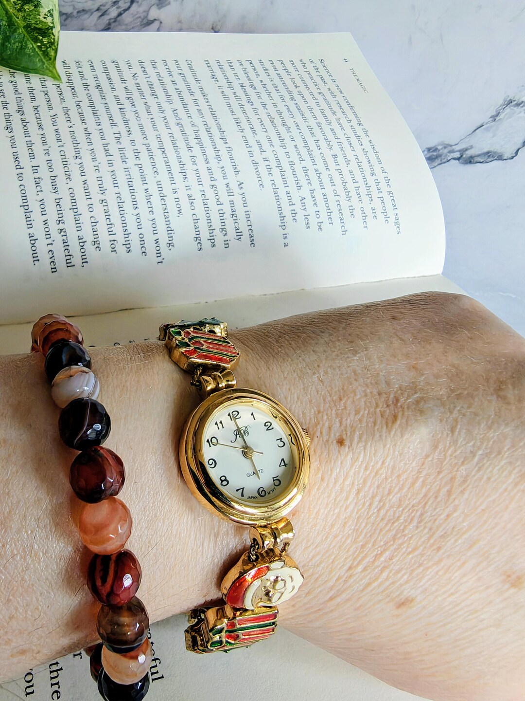 Vintage Jennie B Christmas Charm Bracelet Watch Jennie B Watch Women Christmas Slide Charm Bracelet Untested  main image 3