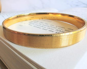 Vintage 19K Gold Bangle Bracelet, Marked and Acid Tested Hollow Yellow Gold Cuff