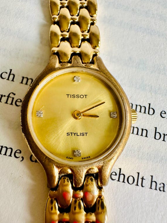 Vintage Tissot Stylist Swiss Ladies Gold & Diamond Watch – E240