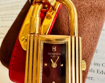 Vintage Hermès Kelly Burgundy Dial KE 1.201 Watch – 1990s  display picture 3