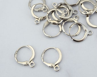 50mm Rhodium Plated Brass Hoop Pendant 1.5mm Wire 3pcs. Ear Hoop Brass Hoop Finding Ring Hoop