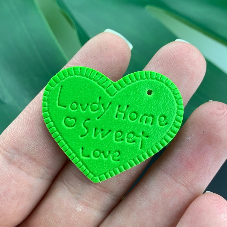 Lovely Home Sweet Home Keychains AG0054 4 Imitation Leather Pendant Charms Green
