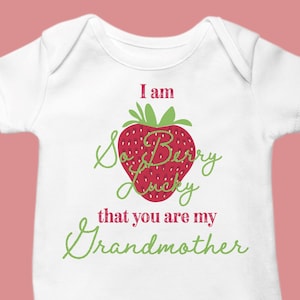 Gepersonaliseerde bessen babyromper, oma babyromper, zomer babykleertjes aardbei, babyshower cadeau Berry thema,