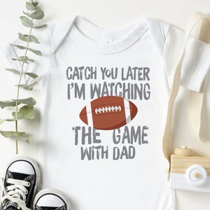 Football Onesie®, Cute baby and Dad watching football Onesie®, Game lovers baby gift for sport themed baby shower