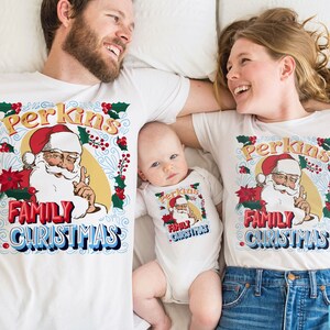 Family Christmas shirts, Vintage Santa group shirts, Customize With Your Family Name t-shirt, Christmas Family shirts tops sweatshirts,