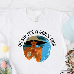 Tropical Girls Trip Shirts, Oh Sip Its a Girls trip T-shirts, Women Group Vacation Trip T Shirts, Matching Girls Sisters Trip Shirts Gift