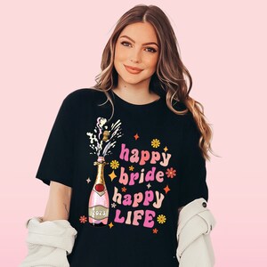 Bride Shirt, Happy Bride to Be Engagement Honeymoon Shirt, Bridal Gift Wedding Tshirt, Bridal Shower Gift, Bride Future Mrs Sweatshirt