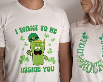 Shamrock Paren St Patrick's Day Sexy Shirts, Bijpassende Grappige St Patricks Shenanigans T-shirts, St Patty's Date Night Paren Party Shirts