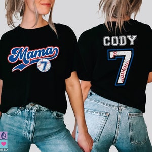 Personalized Baseball Mom Shirt, Baseball Mama Personalized Number Shirt, Retro Baseball Mom Personalized Number Mother&#39;s Day Gift for Her