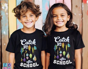 Catch Ya After School Comfort Colors®-kindershirt, terug naar school T-shirt met vissenlokmiddel, outdoor peutercadeau vissersjongen