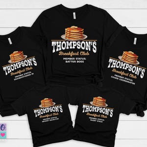 Personalized Family Pancake Shirt for Father&#39;s Day, Custom Breakfast Club Matching Tees, Dad Batter Boss Shirt, Short Stack Baby Shirt