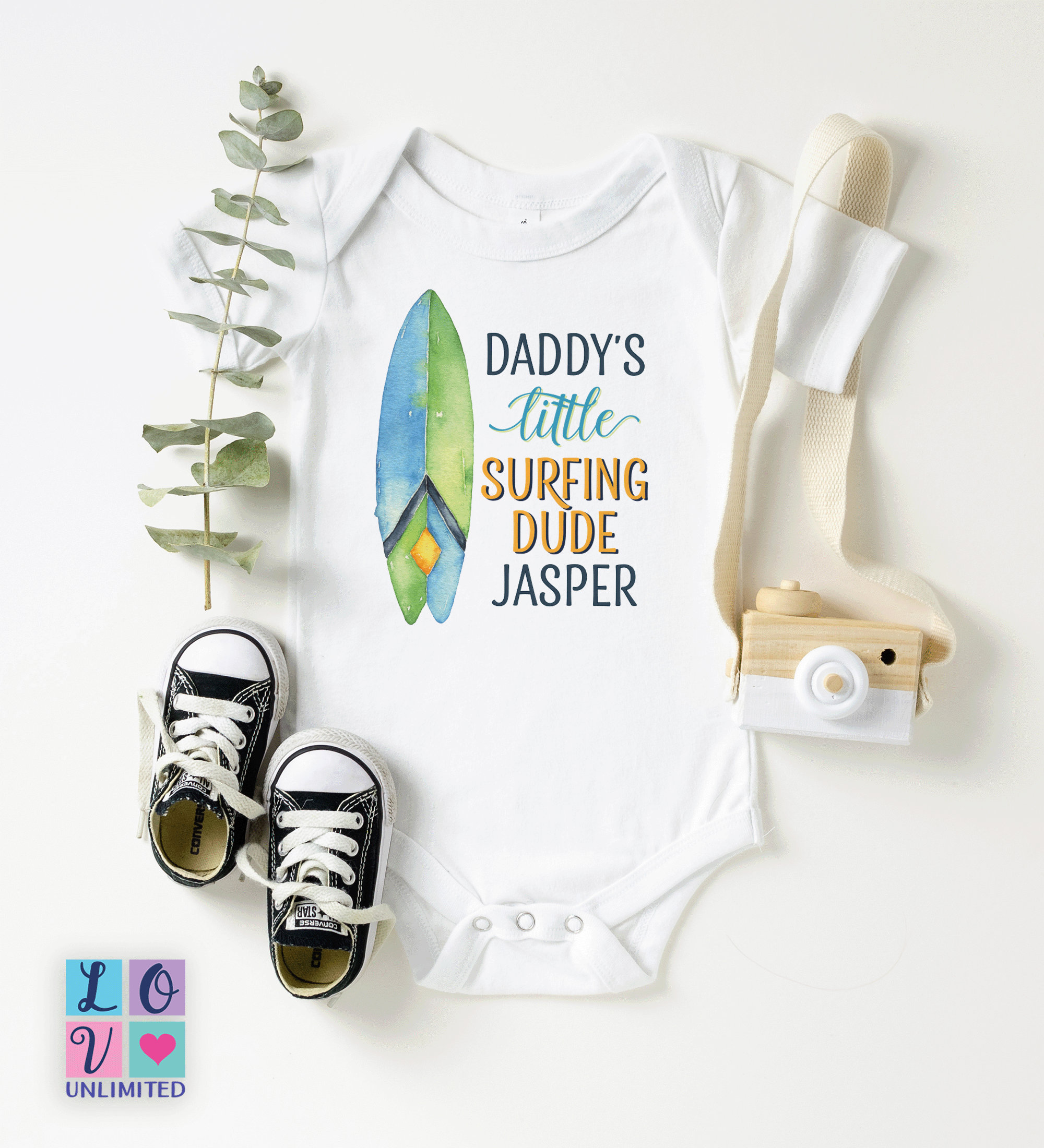 Surf Onesie, Surfer Dude Baby Boy bodysuit, Personalized Surf baby Onesie, Hipster Baby, Cute Baby Clothes, Surfer Baby Boy Shirt
