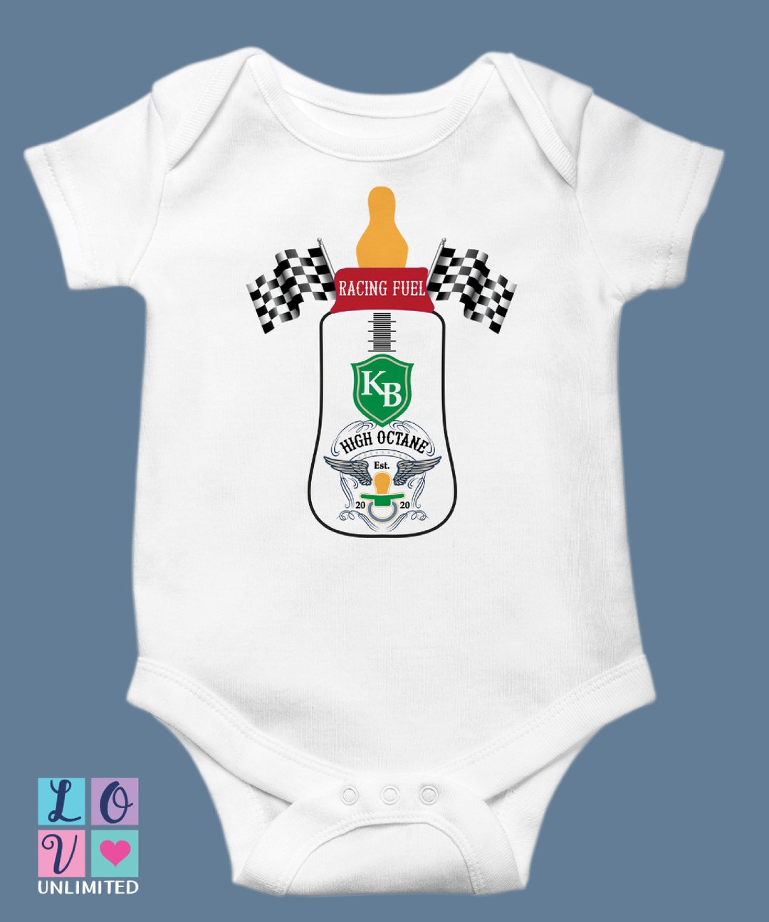Monogrammed Racing Baby Onesie® A Fun Racing Fan's Baby Etsy
