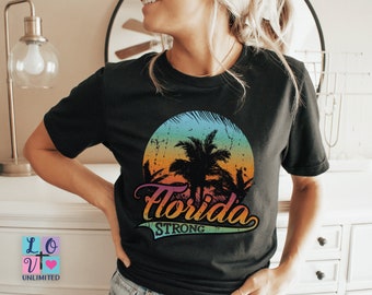 Florida Strong t-shirt, Retro style Florida hurricane shirt, Survived Hurricane Ian shirt, Support Floridian Small Business Venice Florida