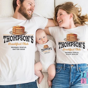 Personalized Family Pancake Shirt for Father's Day, Custom Breakfast Club Matching Tees, Dad Batter Boss Shirt, Short Stack Baby Shirt
