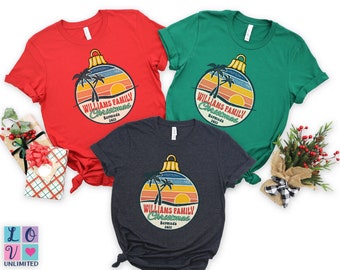 Personalized Family Christmas Vacation Tshirts, Tropical Christmas Family Shirts, Matching Holiday Family Reunion T-shirts Gift