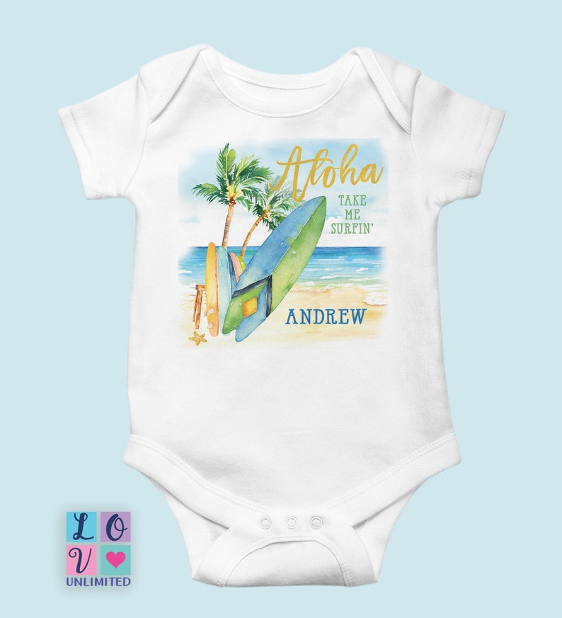 Surf Onesie® Hawaiian Surfer Baby Boy bodysuit Aloha Surf Etsy