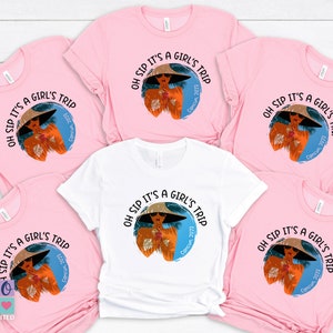 Tropical Girls Trip Shirts, Oh Sip Its a Girls trip T-shirts, Women Group Vacation Trip T Shirts, Matching Girls Sisters Trip Shirts Gift