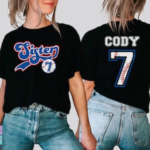 Personalized Baseball Sister Shirt, Baseball Sibling Personalized Number Shirt, Retro Baseball Sister Personalized Number Gift for Her