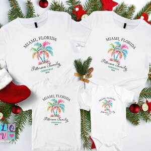Personalized Family Christmas Vacation Tshirts, Tropical Christmas Family Shirts, Matching Holiday Family Reunion T-shirts Gift