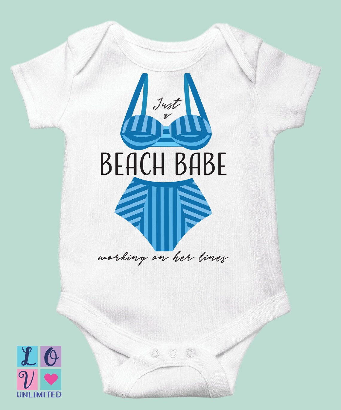 Beach Babe Onesie® Surfer Girl Baby Bodysuit Beach Vacation Etsy