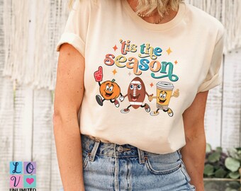 Football Pumpkin Spice Latte Tis The season Shirt, Fall Shirt, Favorite Things Tshirt, Gameday Football tshirt, Coffee Football Lovers shirt