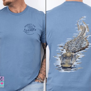 Respect the Locals Alligator Shirt – Custom Location Front – Swamp Wildlife Tee, Gator Shirt Florida Gift, Eco Nature Outdoors Shirt
