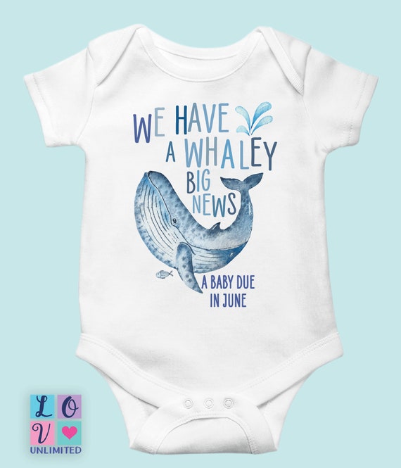 Whale Pregnancy Announcement Onesie® Surprise Gift Whale | Etsy