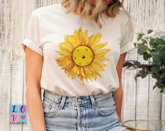 Pickleball Shirt Sunflower, Cute Pickleball Gift for Player Mama Tshirt, Pickleball Mom Birthday Gift, Pickleball Lovers Mother&#39;s Day Gift