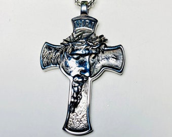 Solid Stainess Steel Cross Necklace / Cross for men / Stainless necklace / Valentine's Day Gift for Him / Mens necklace cross pendant