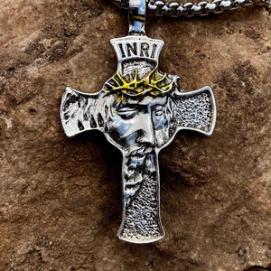 Men&#39;s Necklace / Man Cross Necklace / Cross Pendant for men / Stainless necklace / Catholic cross necklace / mens necklace cross pendant
