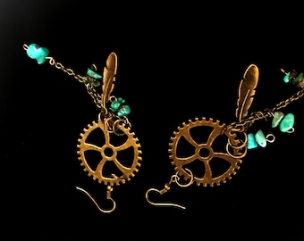 Bohemian Turquoise Dangle Earrings ~ Unique Gifts/Valentine Day/Birthday Gift