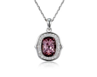 Trendy White Gold Plated Sterling 925 Rhinestone Crystal Pendant ~ Gift for Her