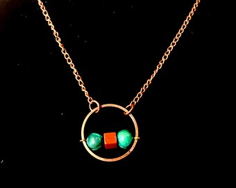 Copper Plated Balance Bead Necklace ~ Gift for her