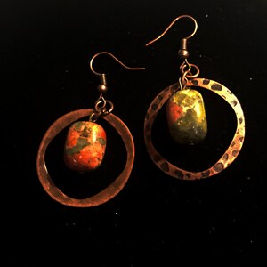 Unakite Gemstone Earrings ~ Handmade Jewelry for Her
