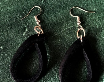 Orecchini penzoloni a cerchio in pelle fatti a mano ~ Regalo per lei