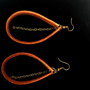 Leather Hoop Earrings ~ Leather Statement Earrings
