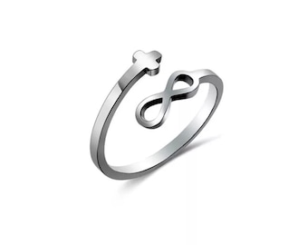 Adjustable Infinity Cross Wrap Open Ring, Gifts for Women  ~ Gift for Her