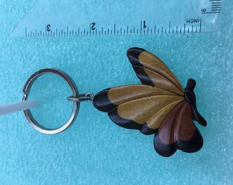 Handcrafted Wooden Butterfly Keychain Hand Painted, Gift For Mom, Mothers Day Gift Idea, Natural Wood Items, Car Keys, House Keys