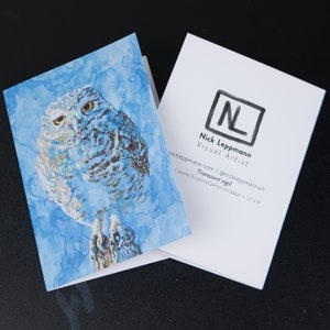 Owl art greeting card