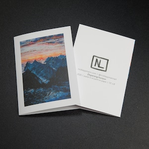 Sunset painting greeting card with border