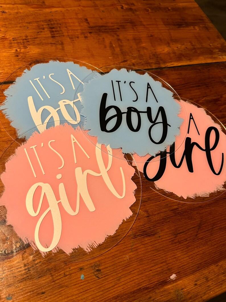 Gender Reveal Acrylic Sign Its A Girl Sign Its A Boy Sign Etsy