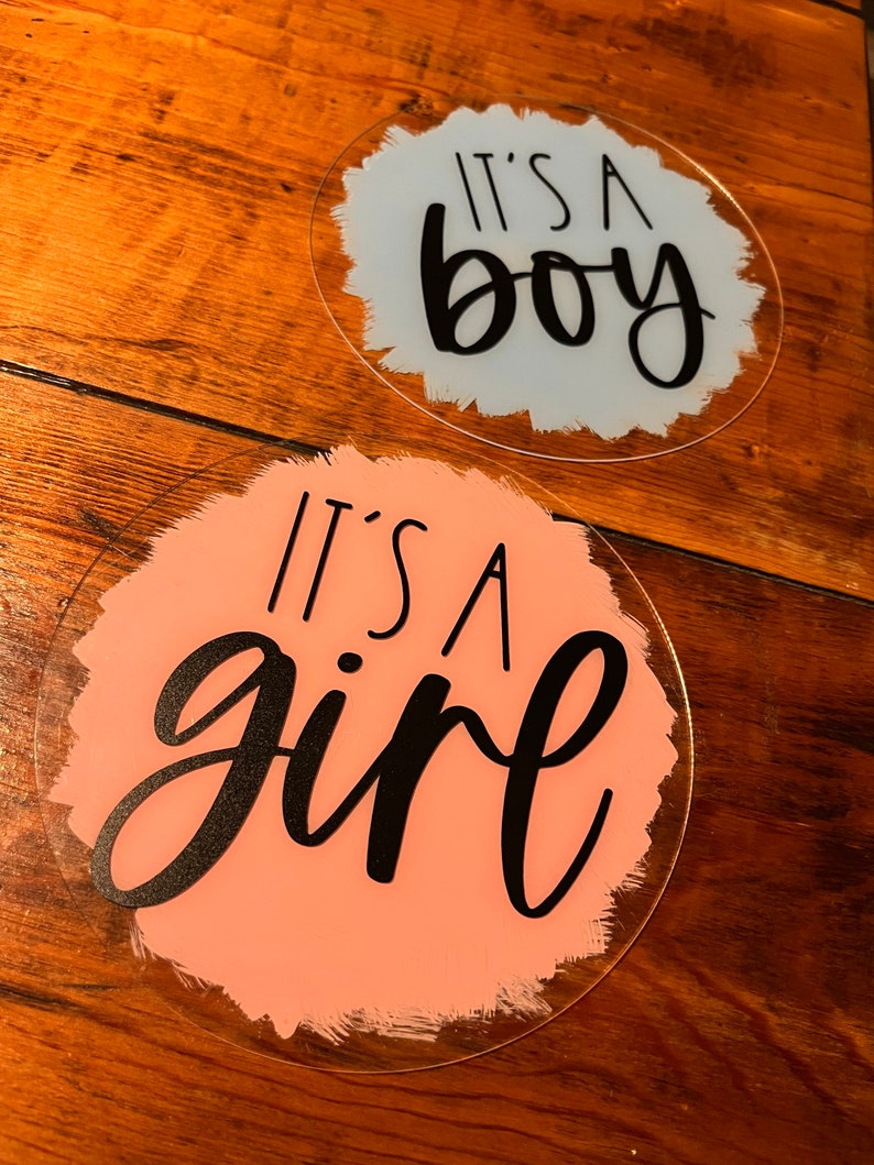 Gender Reveal Acrylic Sign Its A Girl Sign Its A Boy Sign Etsy