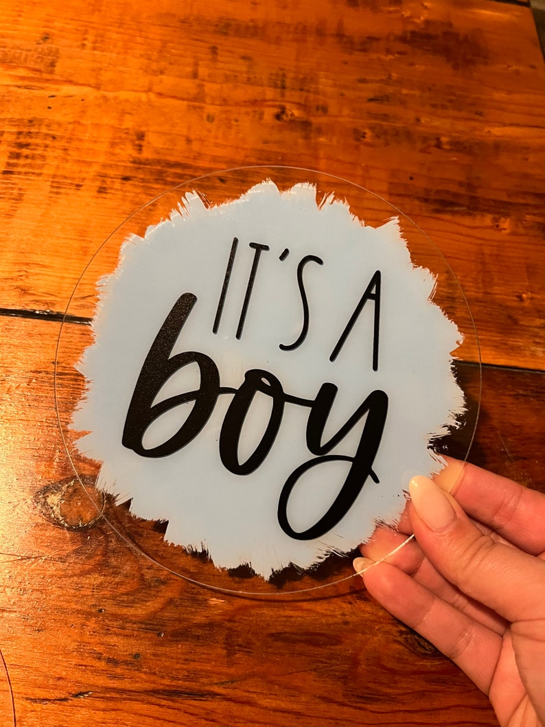 Gender Reveal Acrylic Sign Its A Girl Sign Its A Boy Sign Etsy