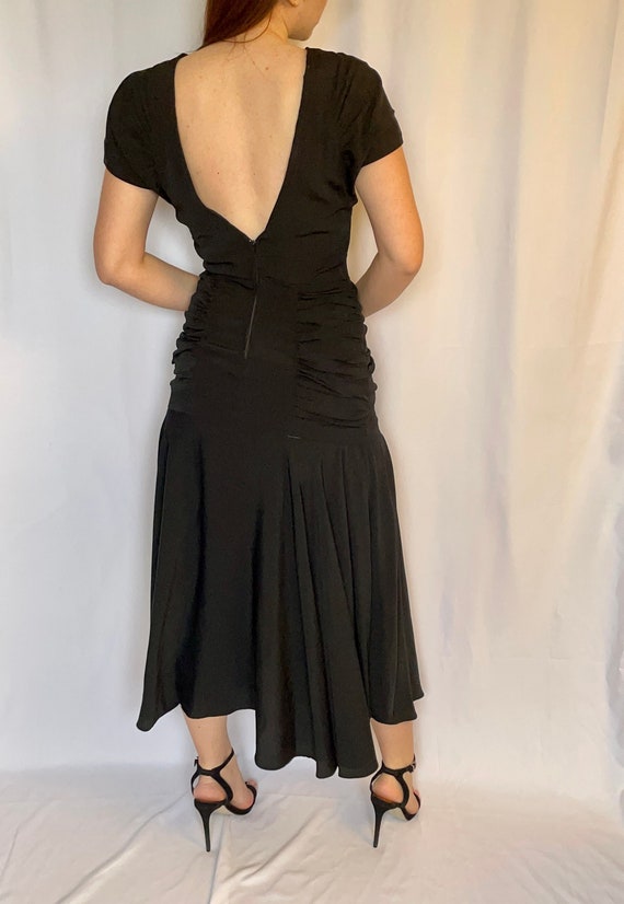 80s Black Dress - image 2