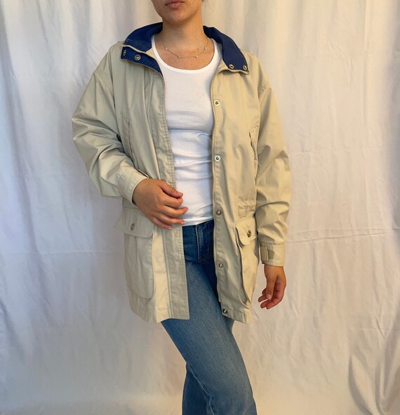 Tan rain sales jacket women's