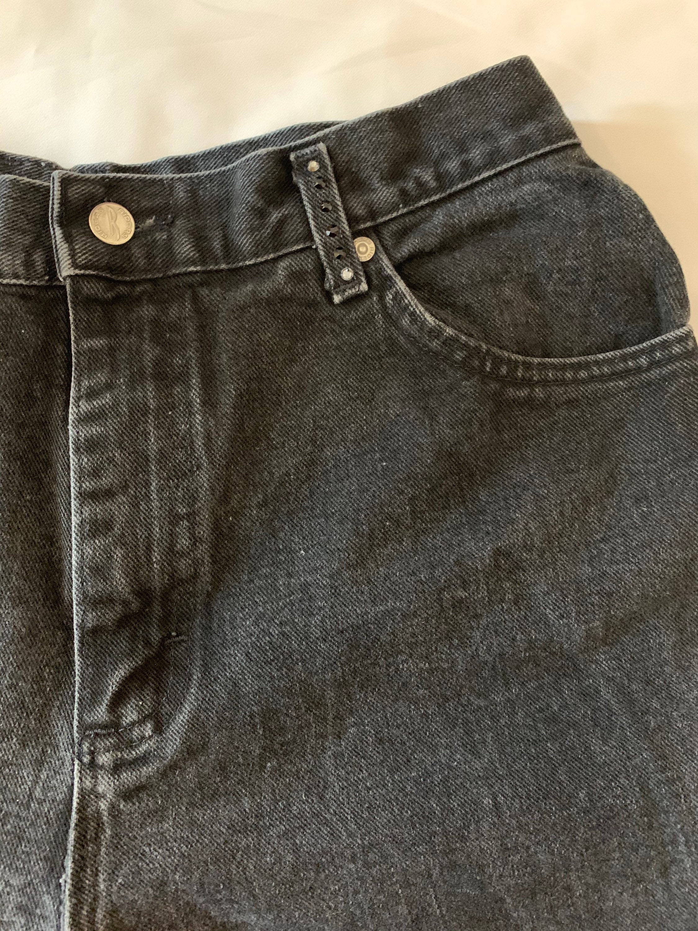 Jeans mom negros de imitación con cristales de - Etsy México