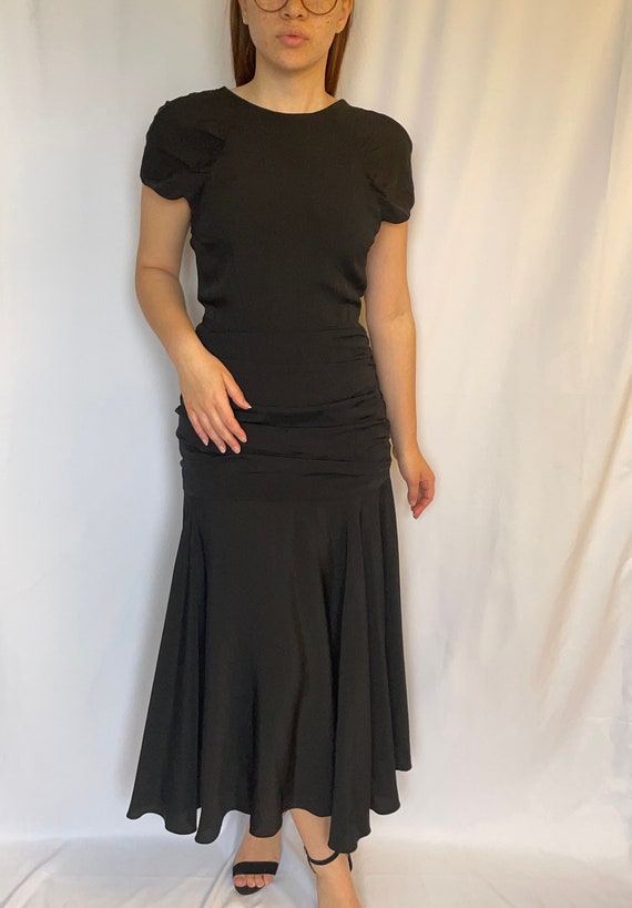 80s Black Dress - image 1