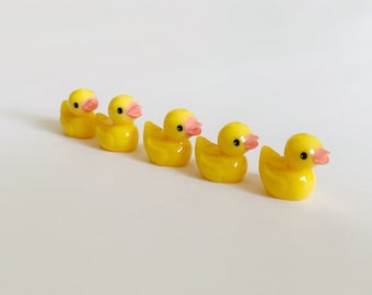 5 PCS Duck Charm for Slime, DIY, Decor, Cute Resin Miniature